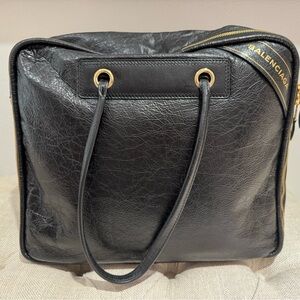 Balenciaga Large Blanket Square Tote Bag Black
